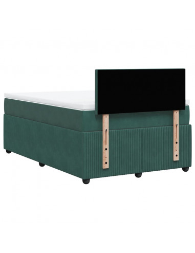 Giroletto a Molle con Materasso Verde Scuro 120x190 cm Velluto