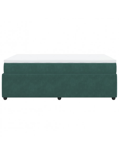 Giroletto a Molle con Materasso Verde Scuro 120x190 cm Velluto