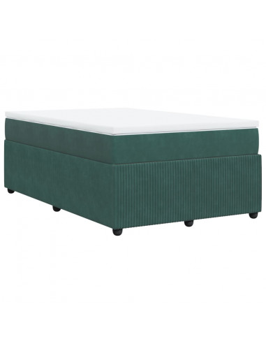 Giroletto a Molle con Materasso Verde Scuro 120x190 cm Velluto