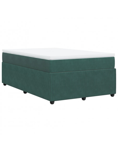 Giroletto a Molle con Materasso Verde Scuro 120x190 cm Velluto