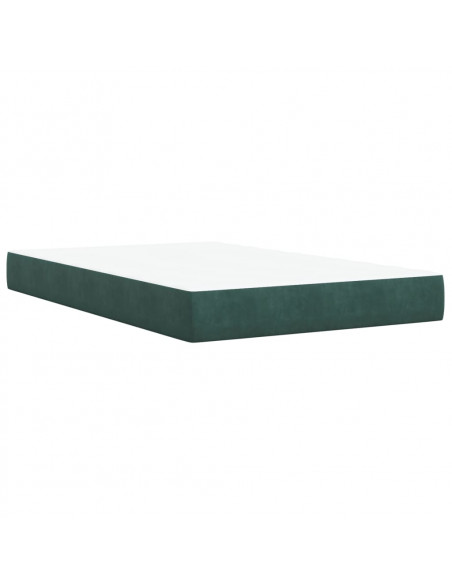 Giroletto a Molle con Materasso Verde Scuro 120x190 cm Velluto