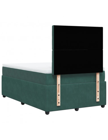 Giroletto a Molle con Materasso Verde Scuro 120x190 cm Velluto