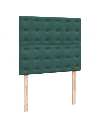 Giroletto a Molle con Materasso Verde Scuro 120x190 cm Velluto