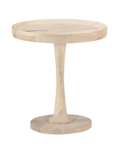 Tavolino di Servizio Ø50x55 cm in Legno Massello di Mango 2