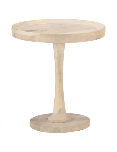 Tavolino di Servizio Ø50x55 cm in Legno Massello di Mango