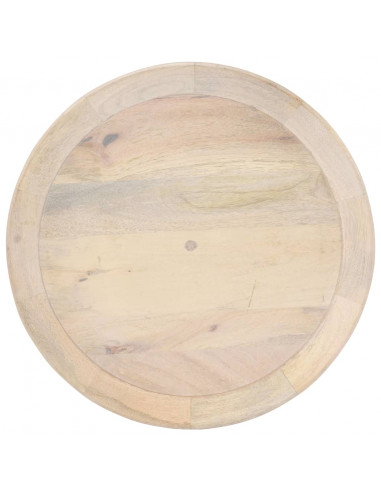 Tavolino di Servizio Ø50x55 cm in Legno Massello di Mango