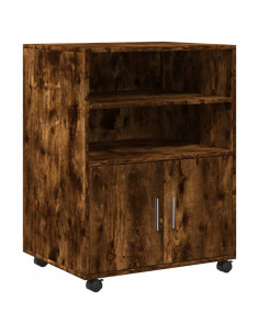 Armadietto con Ruote Rovere Fumo 60x48x81 cm in Truciolato 2