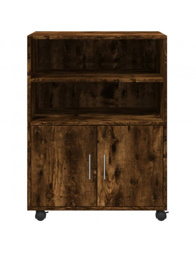 Armadietto con Ruote Rovere Fumo 60x48x81 cm in Truciolato