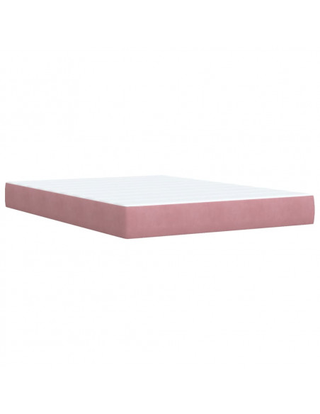 Giroletto a Molle con Materasso Rosa 140x200 cm in Velluto