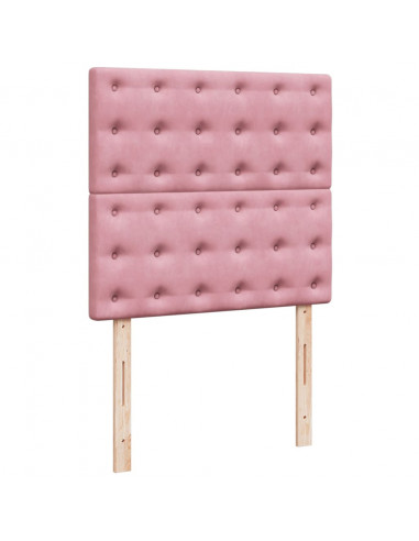 Giroletto a Molle con Materasso Rosa 90x200 cm in Velluto