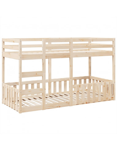 Letto a Castello 80x200 cm in Legno Massello di Pino