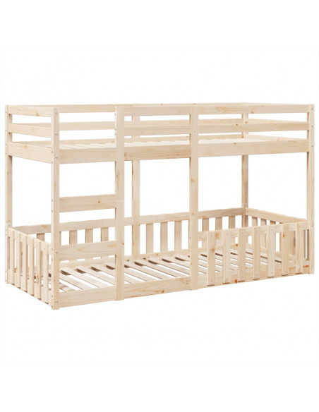 Letto a Castello 80x200 cm in Legno Massello di Pino