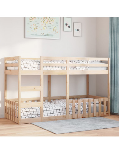 Letto a Castello 80x200 cm in Legno Massello di Pino