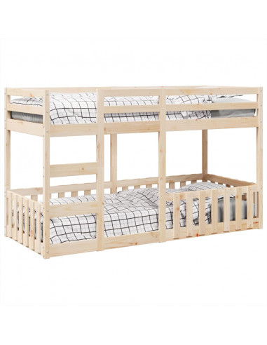 Letto a Castello 80x200 cm in Legno Massello di Pino