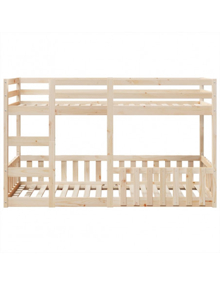 Letto a Castello 80x200 cm in Legno Massello di Pino