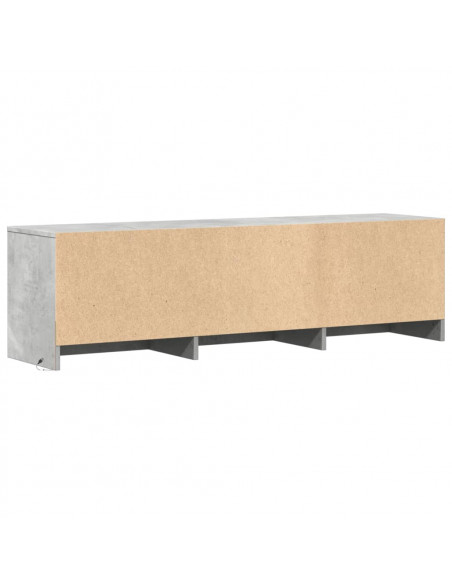 Mobile Porta TV con LED Grigio Cemento 140x34x40 cm Truciolato