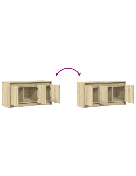 Mobile Porta TV con LED Rovere Sonoma 100x34x50cm in Truciolato