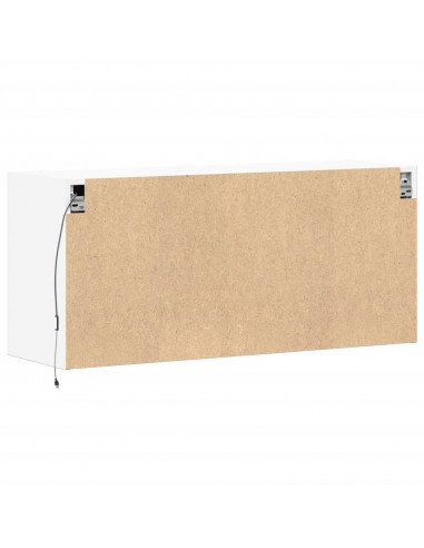 Mobile TV a Parete con Luci LED Bianco 100x31x45 cm