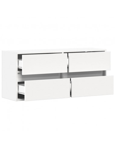 Mobile TV a Parete con Luci LED Bianco 100x31x45 cm