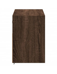 Mobile TV a Parete con Luci LED Rovere Marrone 100x31x45 cm 2