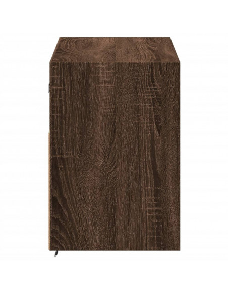 Mobile TV a Parete con Luci LED Rovere Marrone 100x31x45 cm