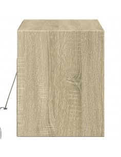 Mobile TV a Parete con Luci LED Rovere Sonoma 100x31x35 cm 2