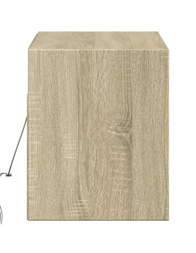 Mobile TV a Parete con Luci LED Rovere Sonoma 100x31x35 cm