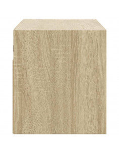 Mobile TV a Parete con Luci LED Rovere Sonoma 80x31x35 cm 2