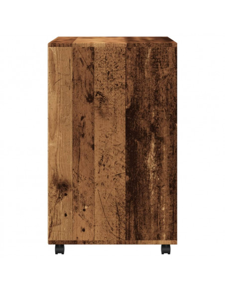 Mobiletto con Ruote Legno Antico 60x48x81 cm in Truciolato