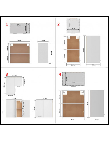Set Armadi da Cucina 14 pz Bianco in Truciolato