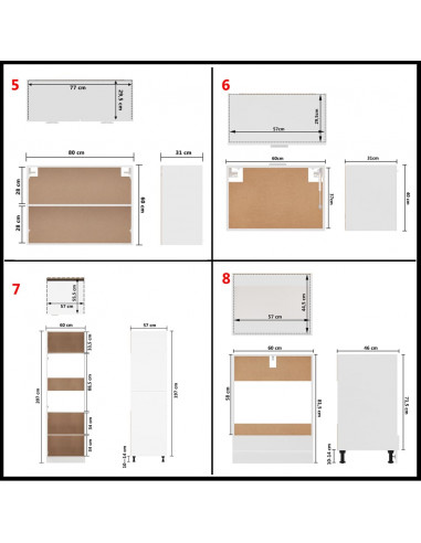 Set Armadi da Cucina 14 pz Bianco in Truciolato