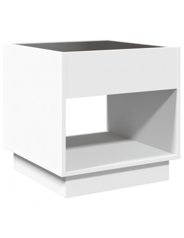 Tavolino da Salotto con LED Infinity Bianco 50x50x50 cm