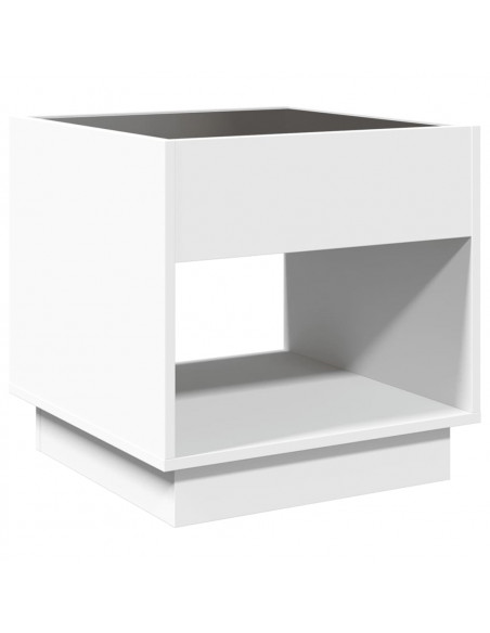Tavolino da Salotto con LED Infinity Bianco 50x50x50 cm