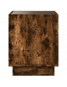 Tavolino da Salotto con LED Infinity Rovere Fumo 50x50x50 cm 2