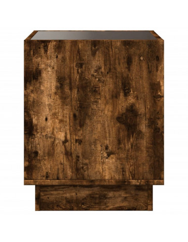 Tavolino da Salotto con LED Infinity Rovere Fumo 50x50x50 cm