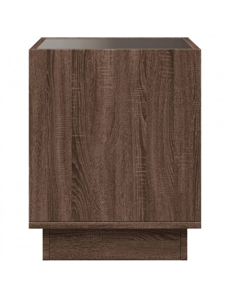 Tavolino da Salotto con LED Infinity Rovere Marrone 50x50x50 cm