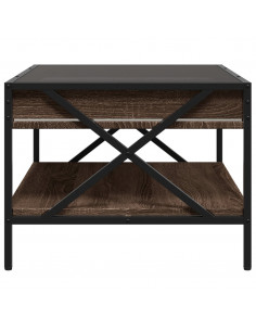 Tavolino da Salotto con LED Infinity Rovere Marrone 70x50x38 cm 2