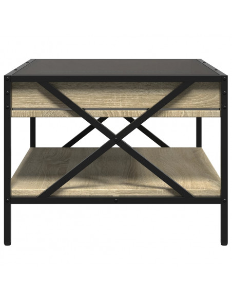 Tavolino da Salotto con LED Infinity Rovere Sonoma 70x50x38 cm