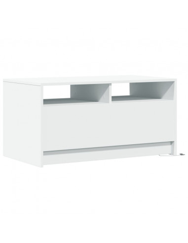 Tavolino da Salotto con Luci LED Bianco in Truciolato