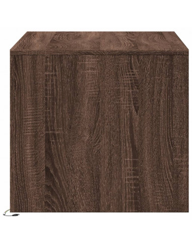 Tavolino da Salotto con Luci LED Rovere Marrone in Truciolato