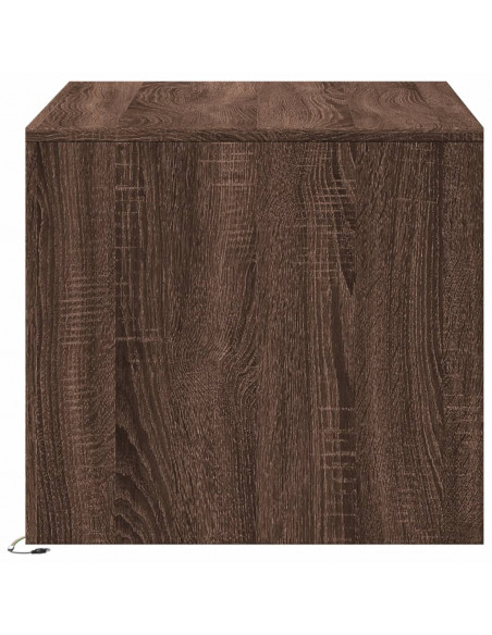 Tavolino da Salotto con Luci LED Rovere Marrone in Truciolato