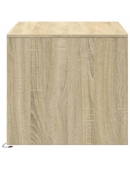 Tavolino da Salotto con Luci LED Rovere Sonoma in Truciolato