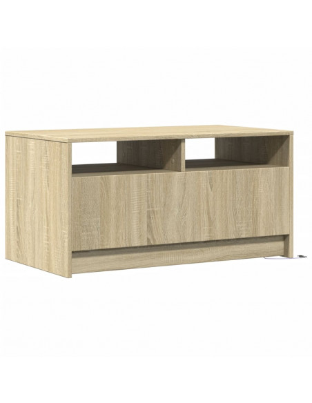 Tavolino da Salotto con Luci LED Rovere Sonoma in Truciolato