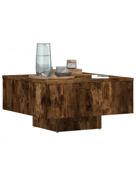 Tavolino Rovere Fumo 60x60x31,5 cm in Legno Multistrato