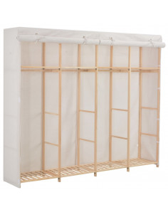 Armadio Bianco 200x40x170 cm in Tessuto 2