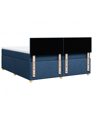 Giroletto a Molle con Materasso Blu 200x200 cm in Tessuto