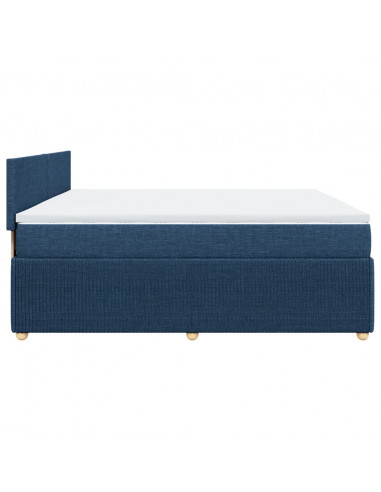 Giroletto a Molle con Materasso Blu 200x200 cm in Tessuto