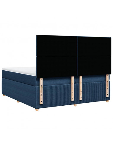 Giroletto a Molle con Materasso Blu 200x200 cm in Tessuto