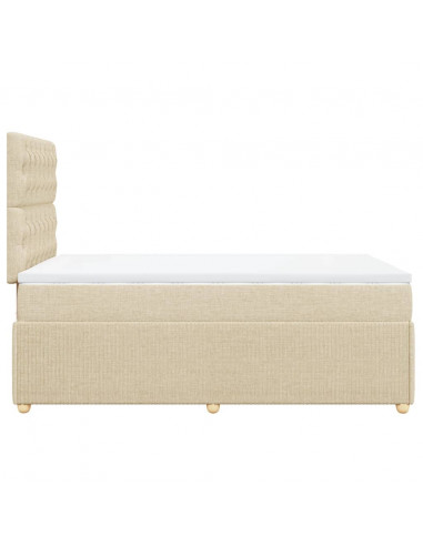 Giroletto a Molle con Materasso Crema 120x200 cm in Tessuto