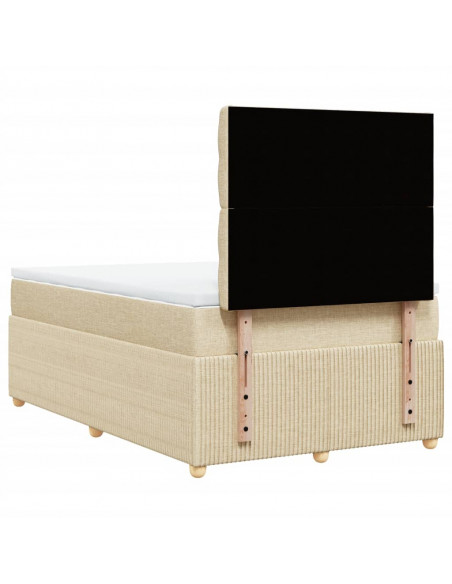 Giroletto a Molle con Materasso Crema 120x200 cm in Tessuto